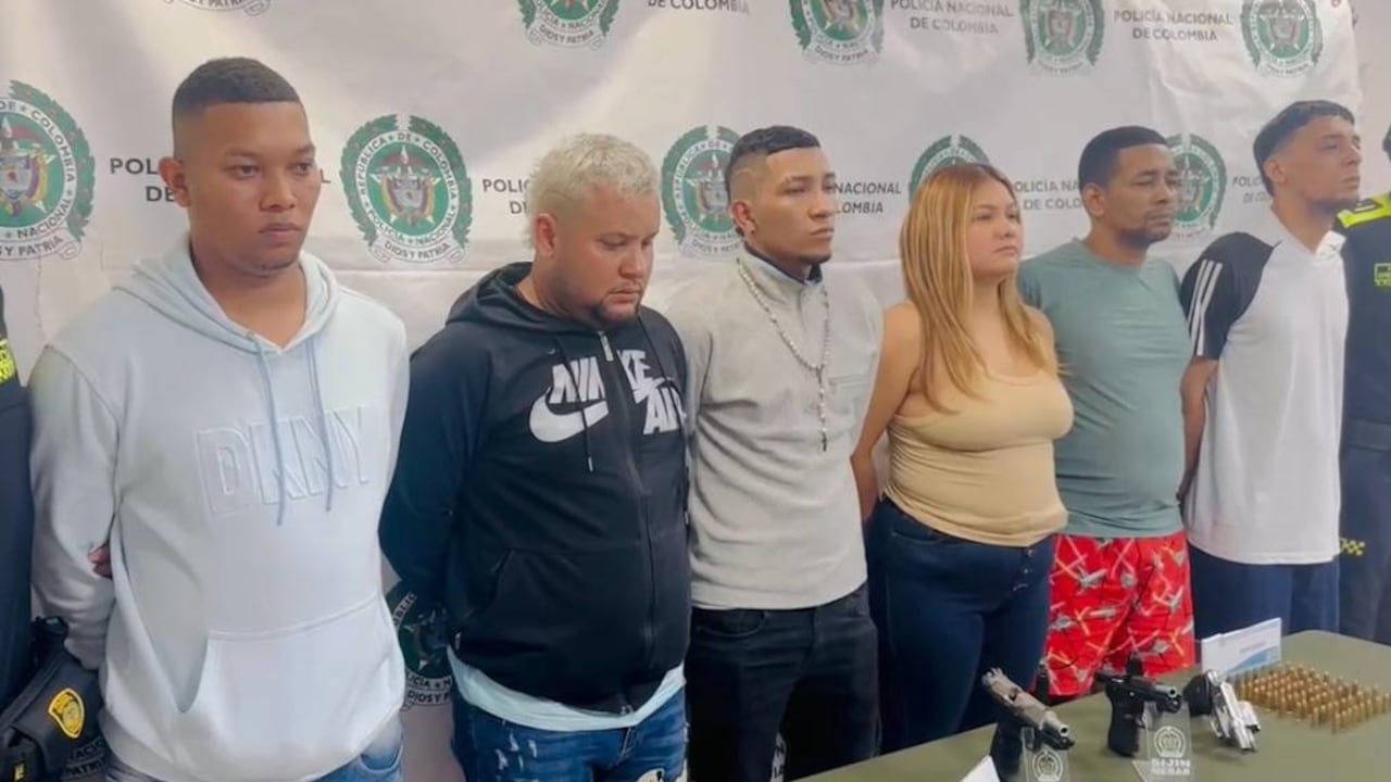 Capturados por la Policía de Barranquilla en una redada contra la extorsión.