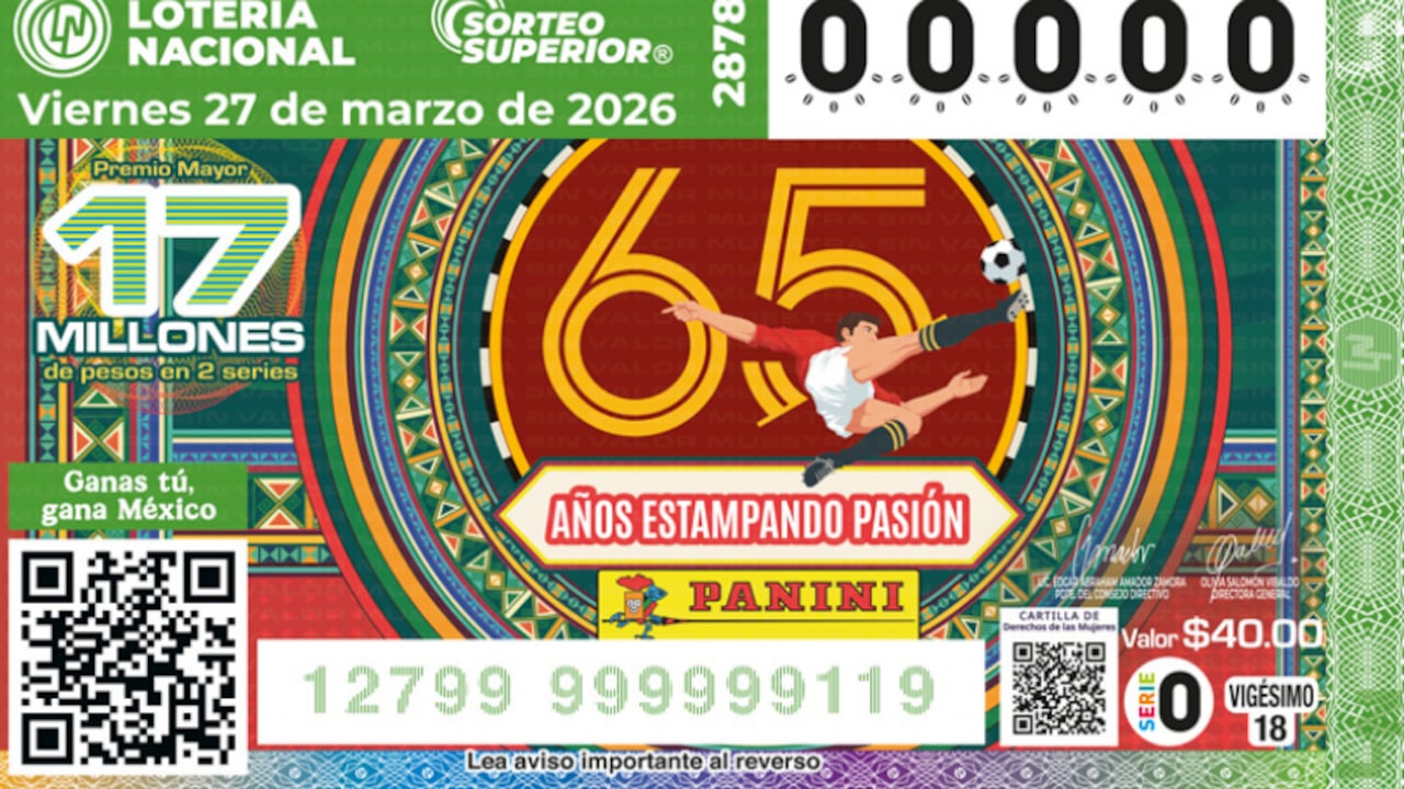 Ya se conocen los números del Sorteo Superior 2878 de la Lotería Nacional.