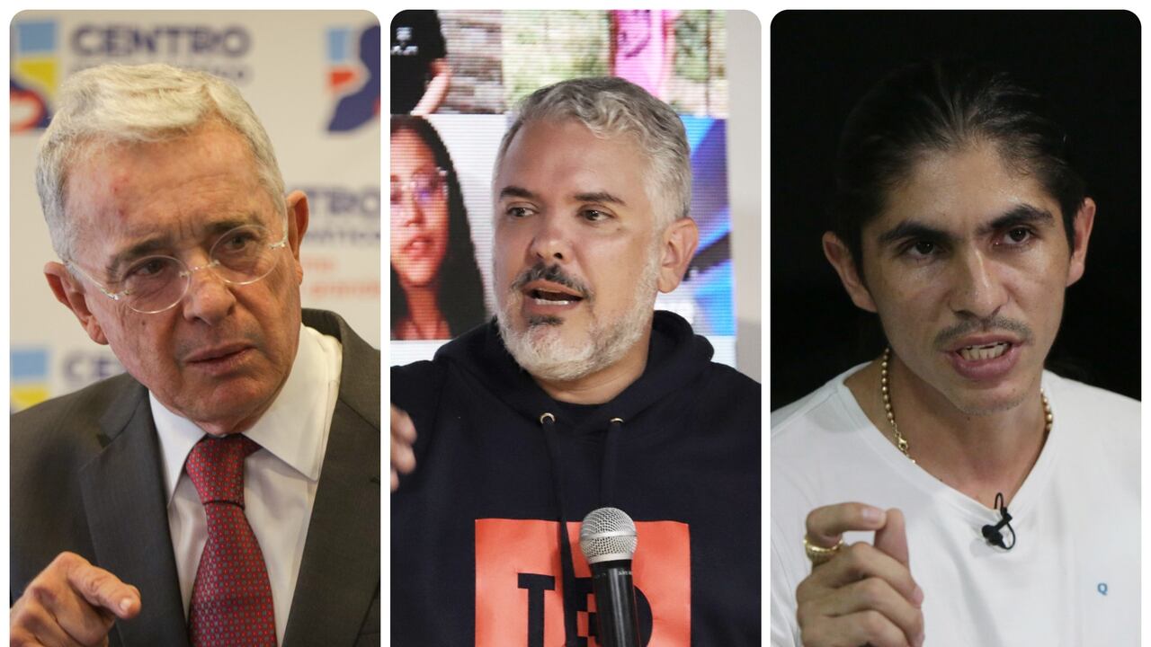 Los expresidentes Álvaro Uribe e Iván Duque y el comandante de las disidencias Andrey Avendaño