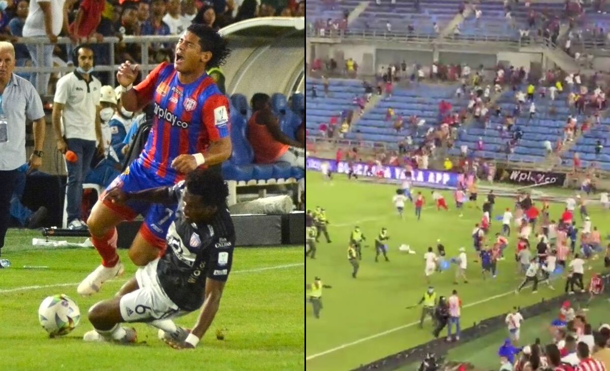 Las hinchadas de ambos equipos se enfrentaron en el gramado del Sierra Nevada