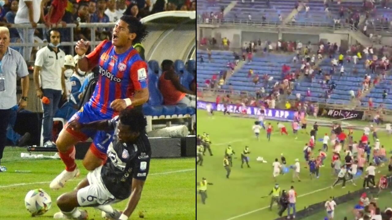 Las hinchadas de ambos equipos se enfrentaron en el gramado del Sierra Nevada