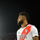 El delantero colombiano no tuvo su mejor partido ante Independiente.