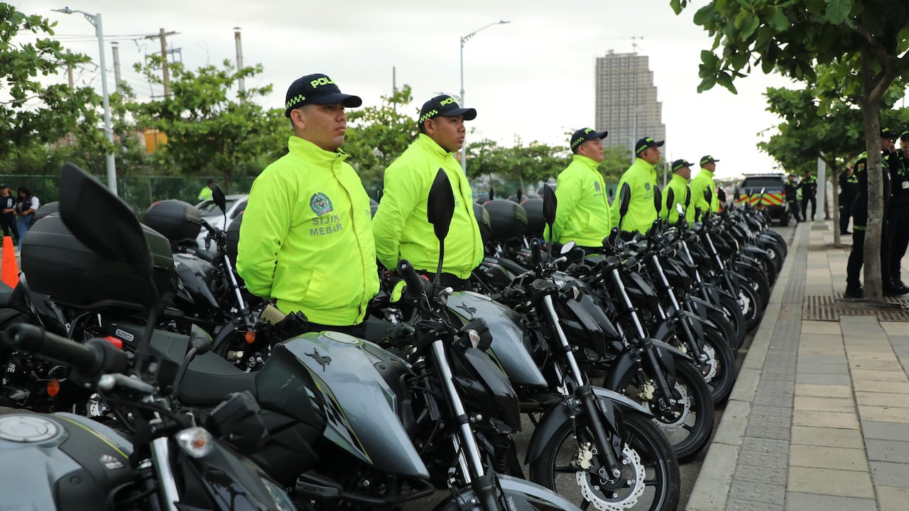 Motocicletas entragadas a la Policía de Barranquilla.
