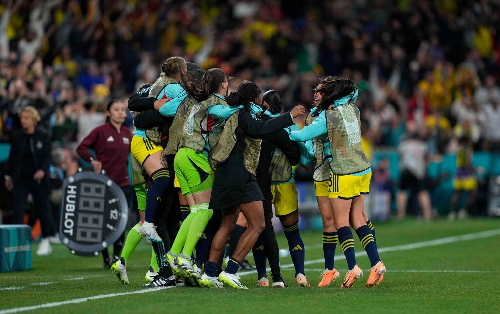 SYDNEY, AUSTRALIA - JULY 30: Linda Caicedo of Colombia celebrates the teams first goal during the FIFA Women's World Cup Australia & New Zealand 2023 Group H match between Germany and Colombia at Sydney Football Stadium on July 30, 2023 in Sydney, Australia. (Photo by Ulrik Pedersen/DeFodi Images via Getty Images)