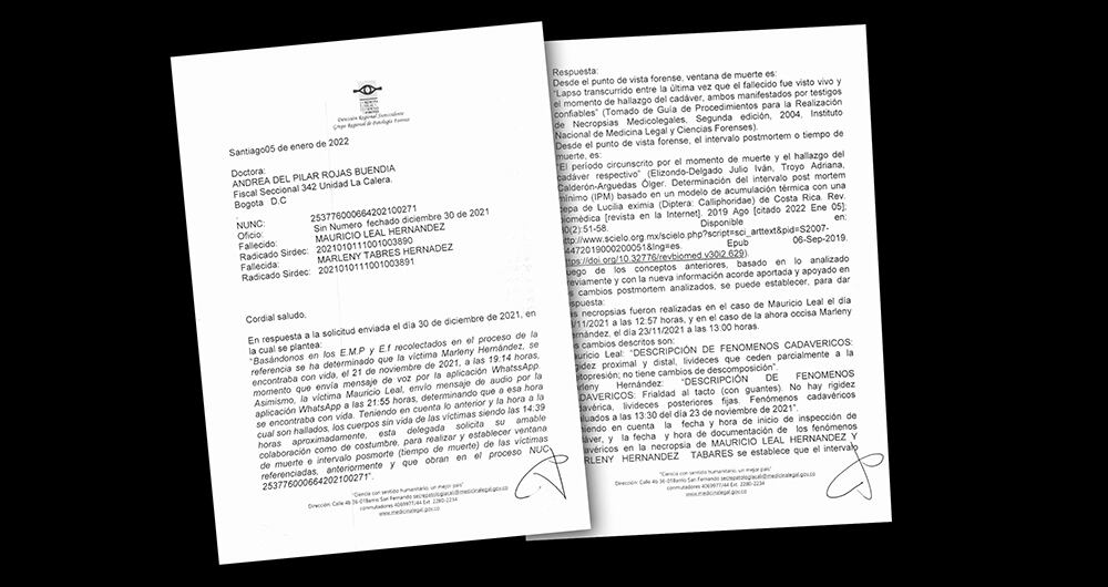  La Fiscalía busca establecer la hora exacta de la muerte de Mauricio Leal, quién usó su celular cuando ya estaba sin vida, así como lo sucedido horas antes del crimen en la casa ubicada en la vía a La Calera.