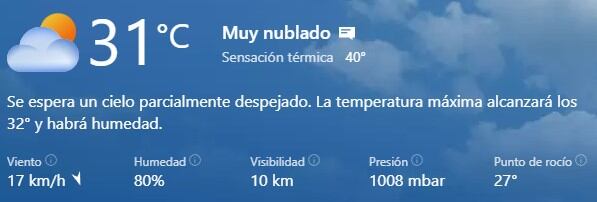 Temperatura en Cartagena