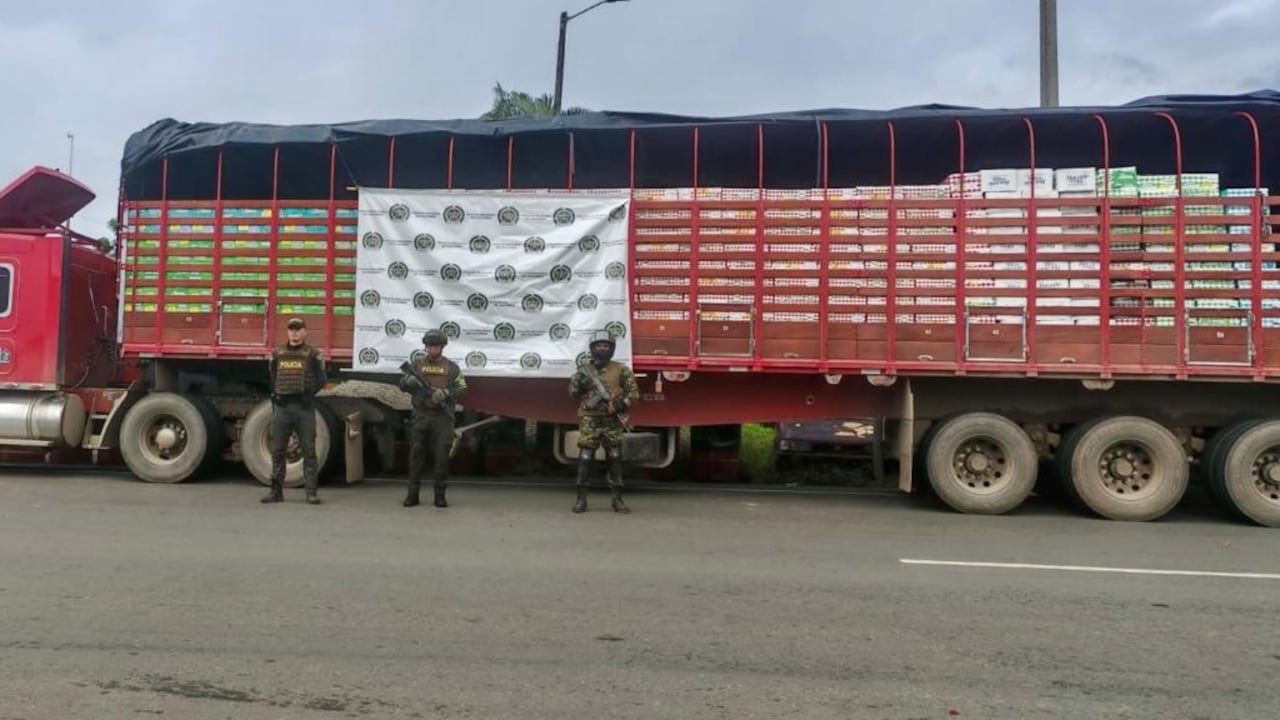 Tractomula recuperada en Cauca.