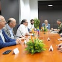 El presidente Gustavo Petro y su homólogo de México Andrés Manuel López Obrador en la Conferencia Latinoamericana y del caribe sobre Drogas en Cali. Foto, Presidencia de la República