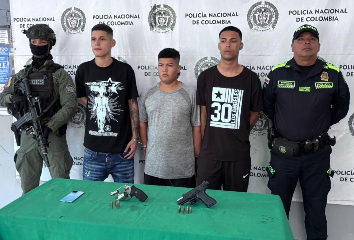 Tres presuntos integrantes de la red de sicarios en Barranquilla.