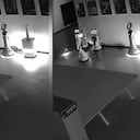 El pequeño robot fue captado entrando a la sala de arte.