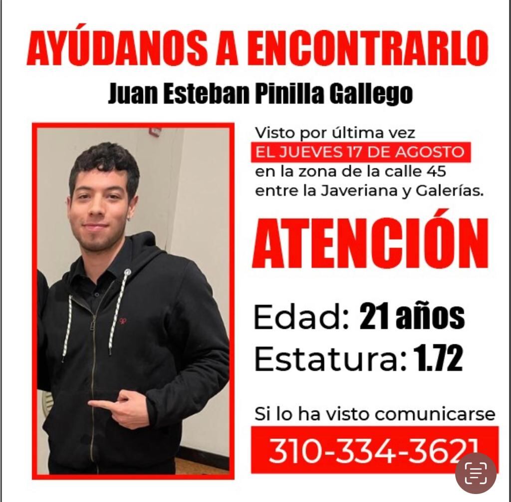 Juan Esteban Pinilla Gallego, el hijo de Alex Pinilla.