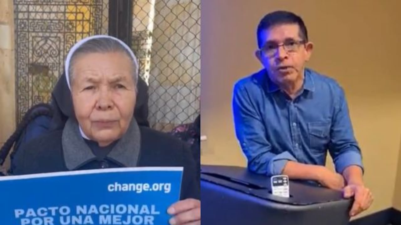 Hermana Inés Delgado y Denis Silva, voceros de la organización Pacientes Colombia.