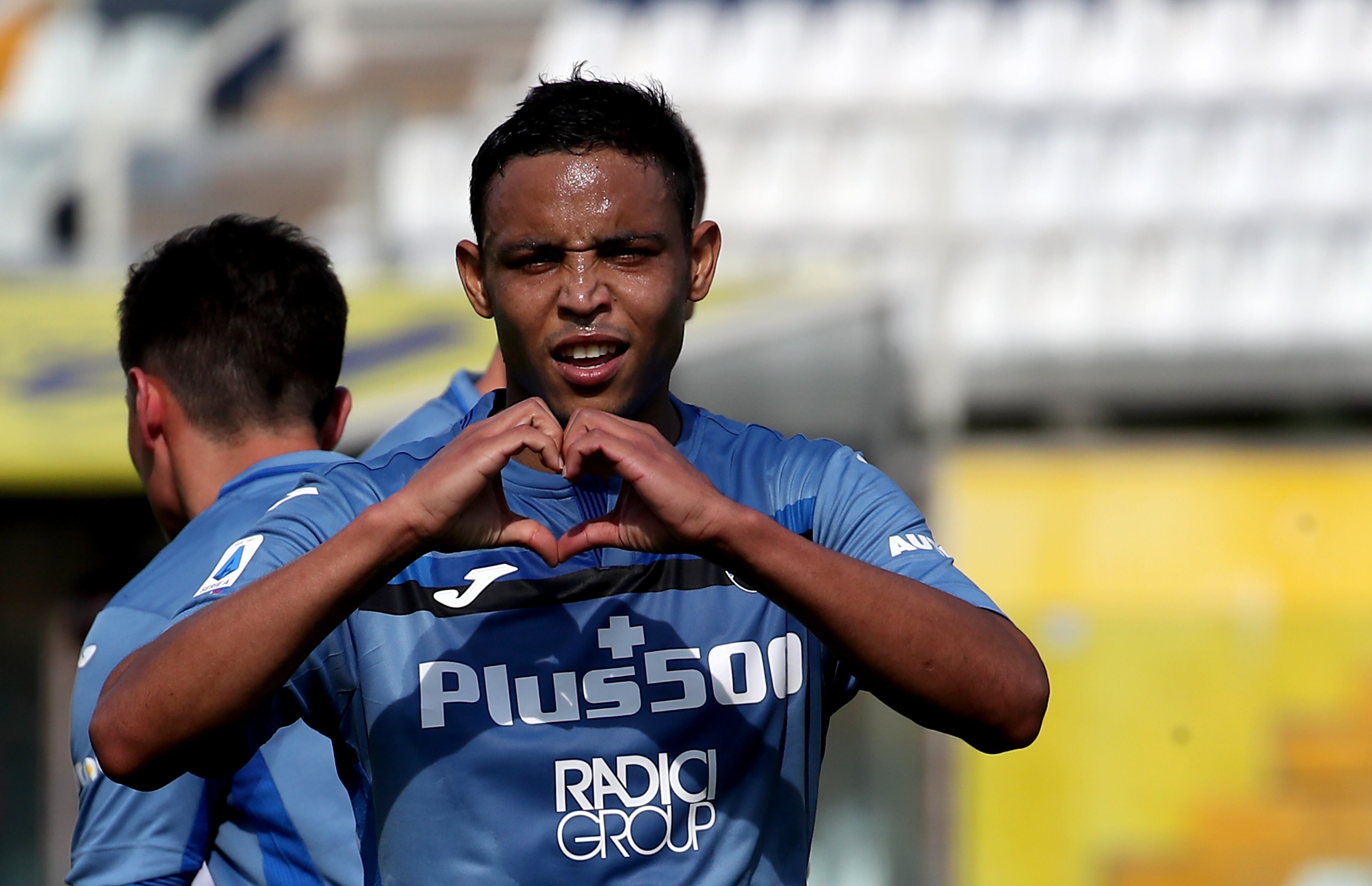 PARMA, ITALY - MAY 09: Luis Fernando Muriel of Atalanta BC celebrates after scoring his First goal ,during the Serie A match between Parma Calcio and Atalanta BC at Stadio Ennio Tardini on May 9, 2021 in Parma, Italy. (Photo by MB Media/Getty Images)
