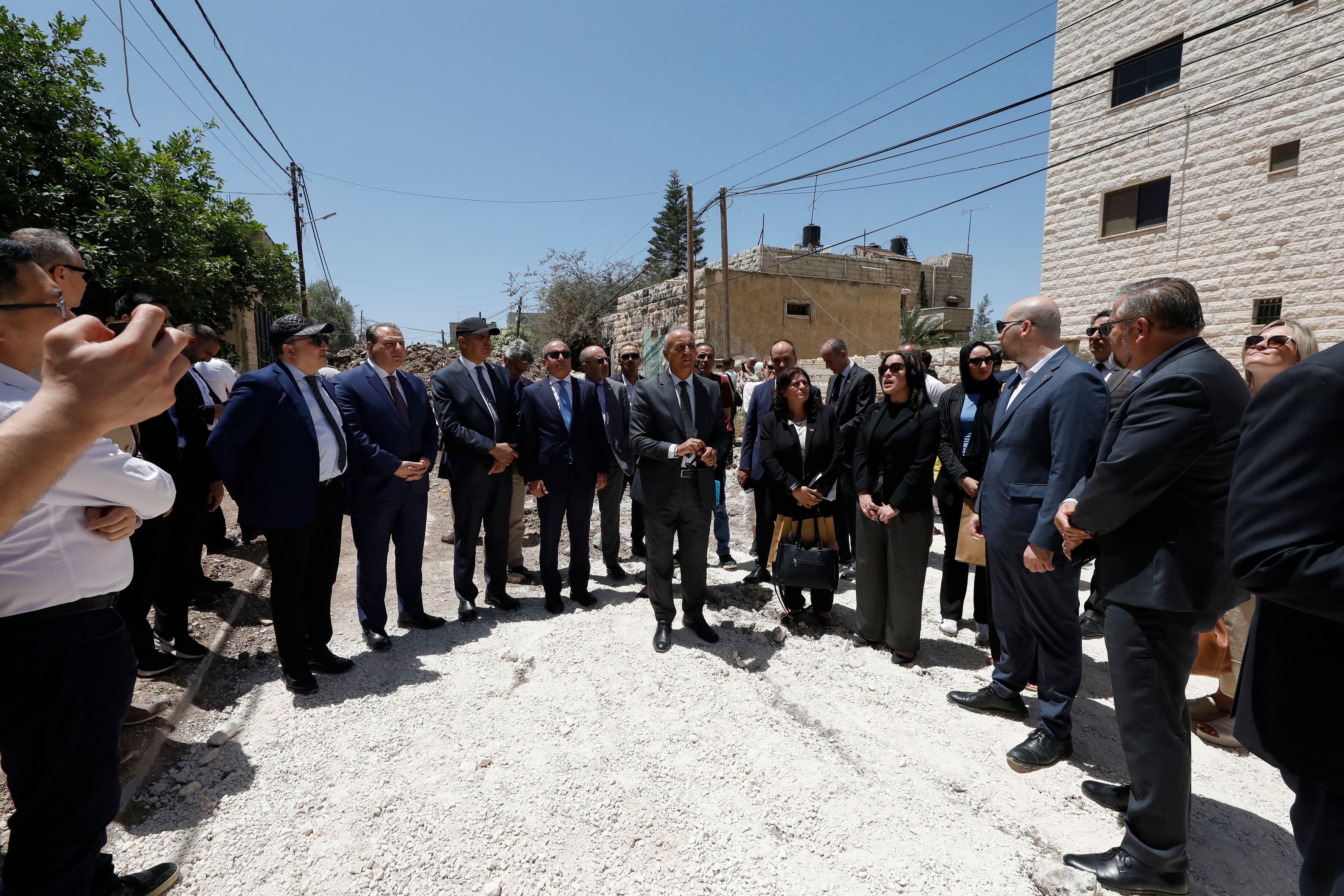 Delegación de diplomáticos en Cisjordania.