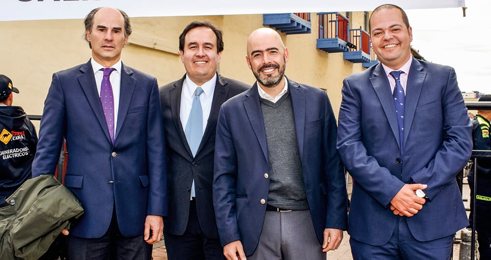 Los líderes gremiales Juan Camilo Nariño, de la ACM; Nicolás Botero, de Fedeseguridad; Jorge Bedoya, de la SAC, y Gonzalo Moreno, de Fenavi.