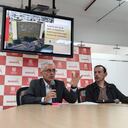 El secretario de Hacienda, Juan Mauricio Ramírez y el director de Impuestos, Orlando Valbuena, anunciaron los cambios para obtener la factura del impuesto predial.