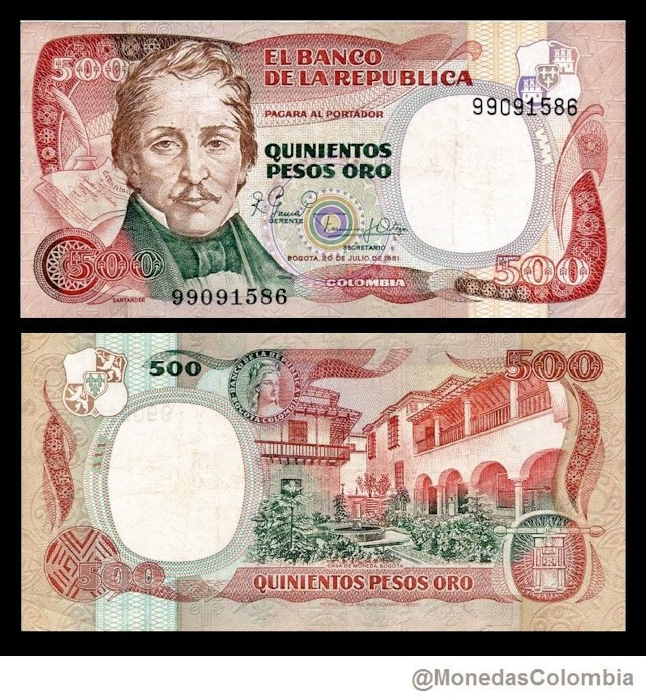 Billete de $500