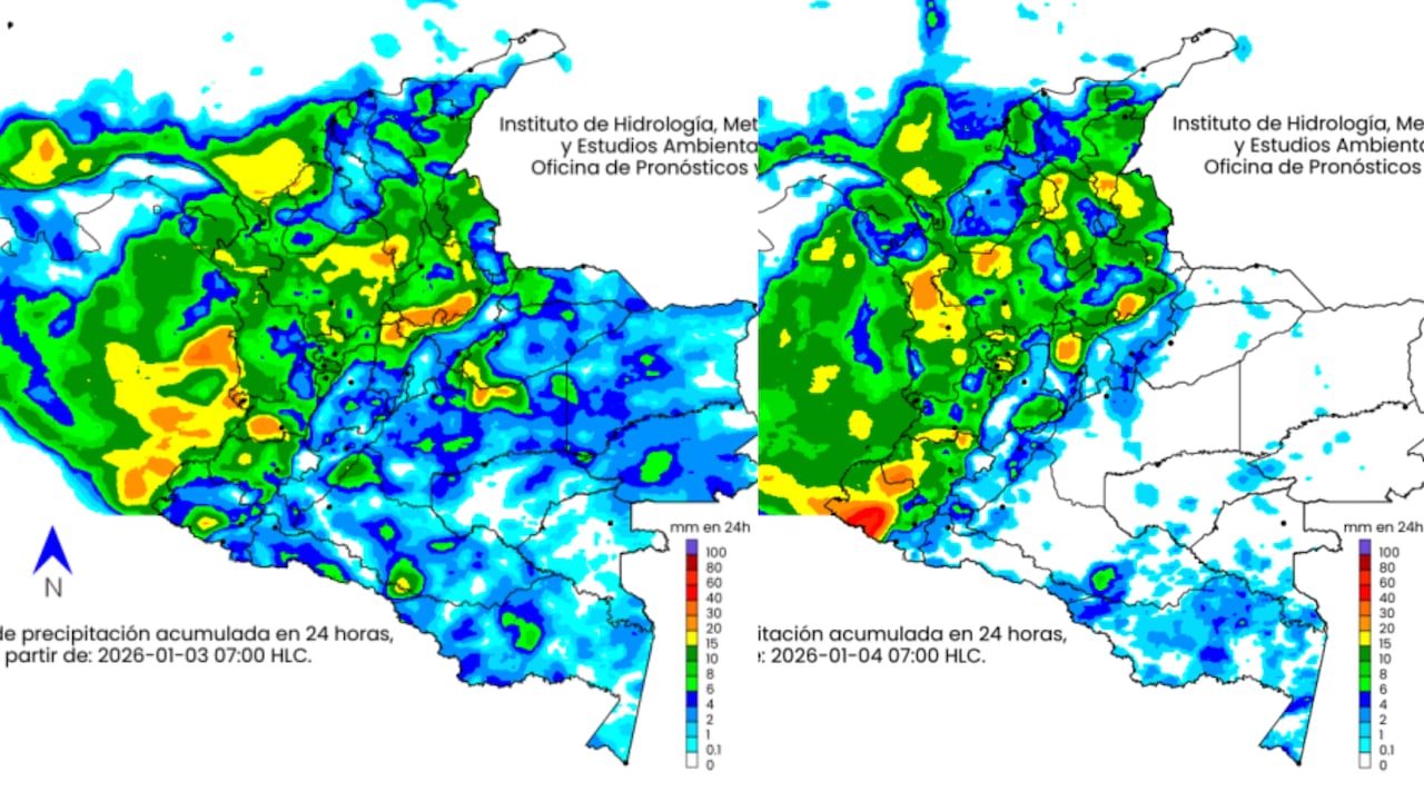 Pronóstico del Clima según el IDEAM para el 3 y el 4 de enero de 2026.