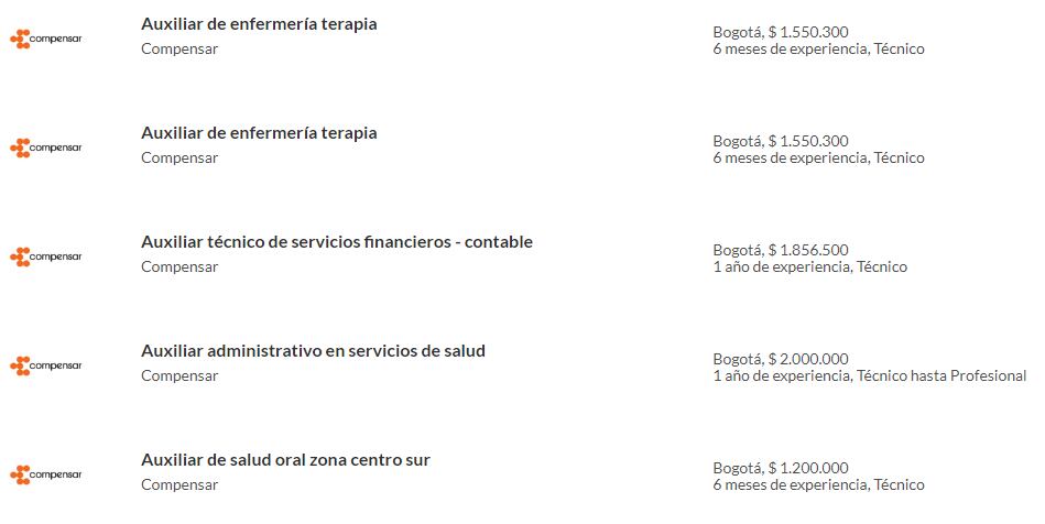 Revise todas las vacantes disponibles en Compensar, ingresando en: https://www.semana.com/empleos/