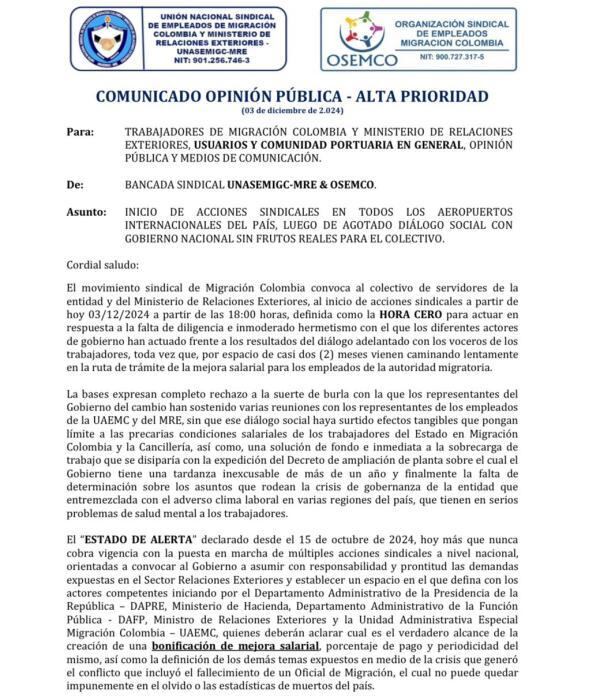 Los afectados denunciaron en un comunicado su preocupación por las condiciones salariales y laborales desfavorables que enfrentan los trabajadores.