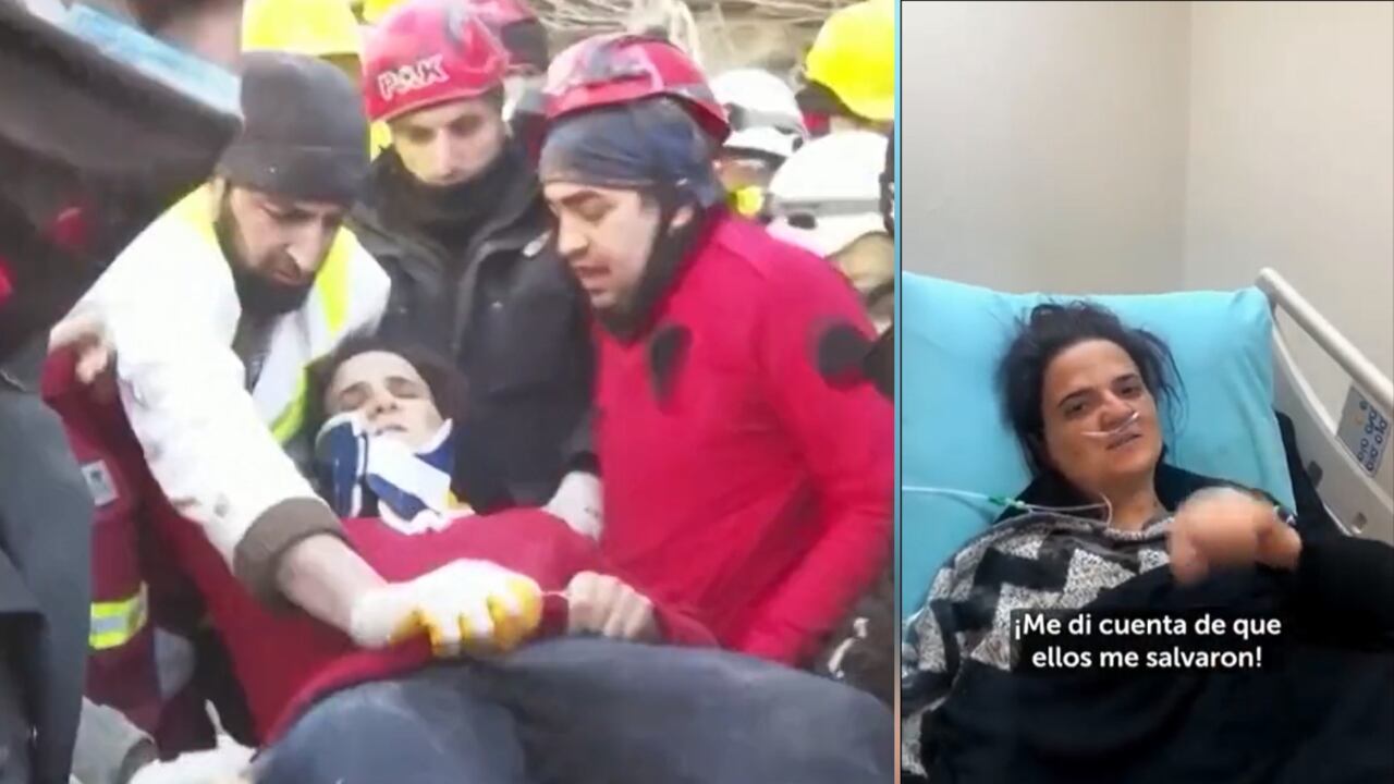 La mujer agradeció de todo corazón a los rescatistas.