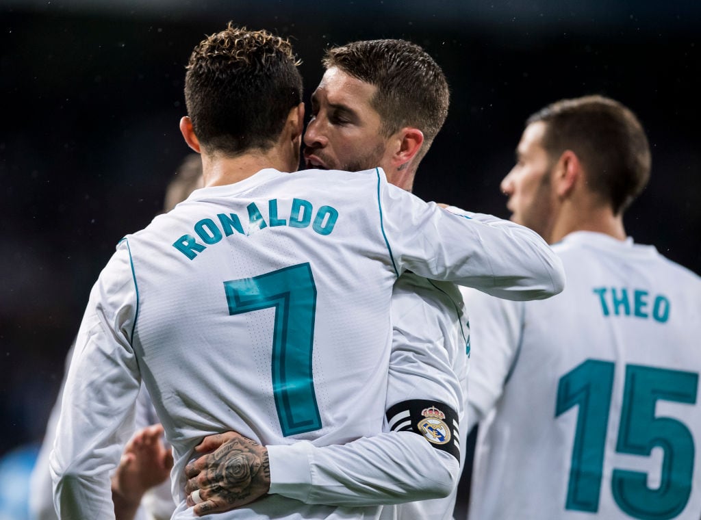 Cristiano Ronaldo celebrando junto a Sergio Ramos.