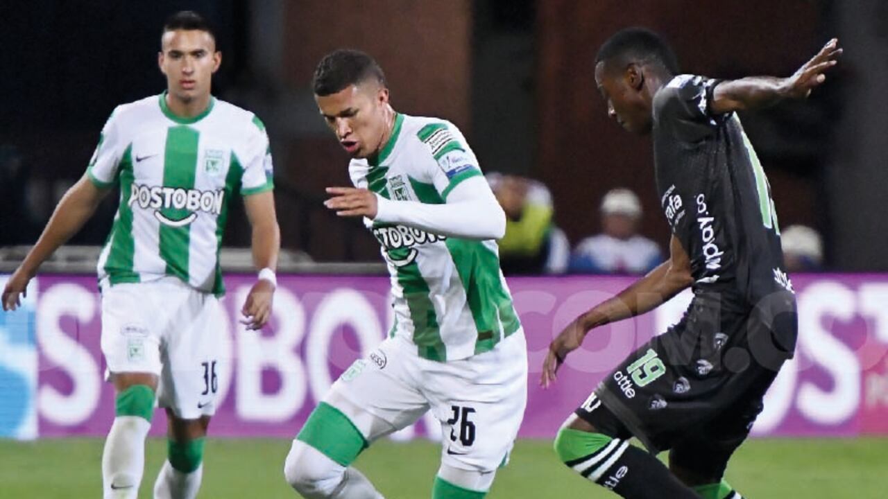 Acción de juego del partido Nacional Vs. Equidad, en la fecha 11 de la Liga Betplay II-2023.