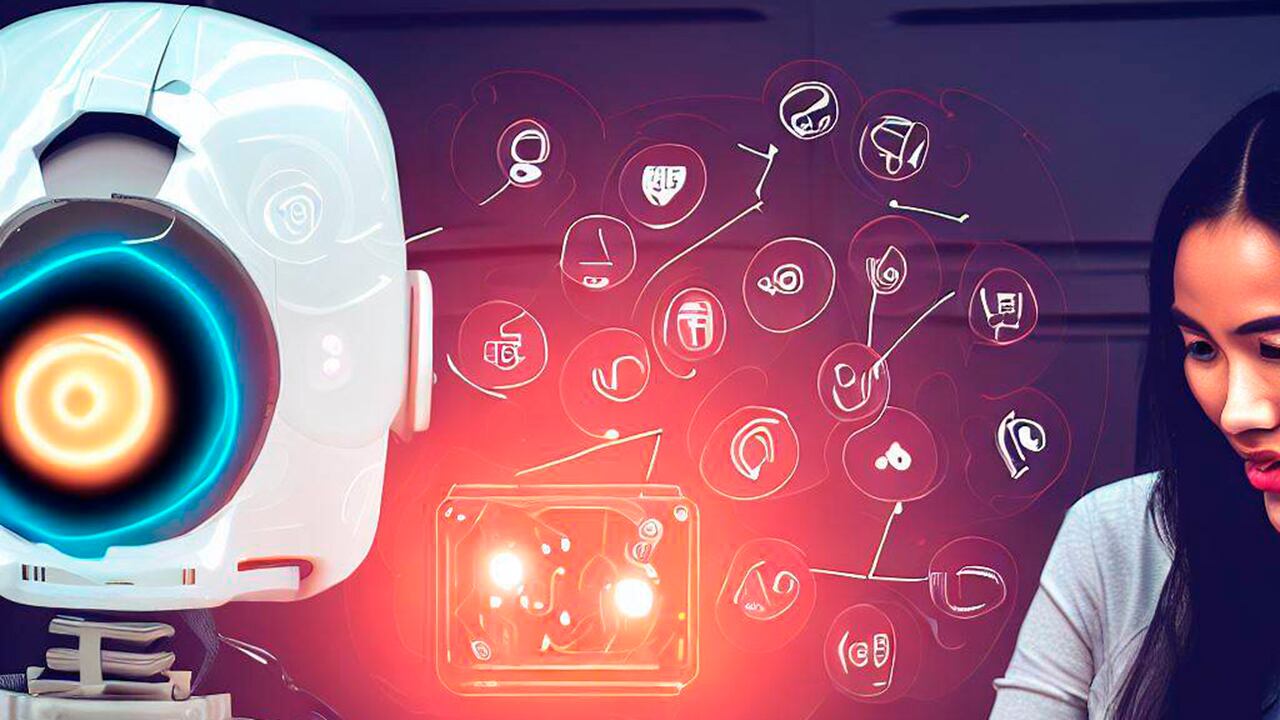 Ilustración de una máquina que podría leer los pensamientos de las personas.