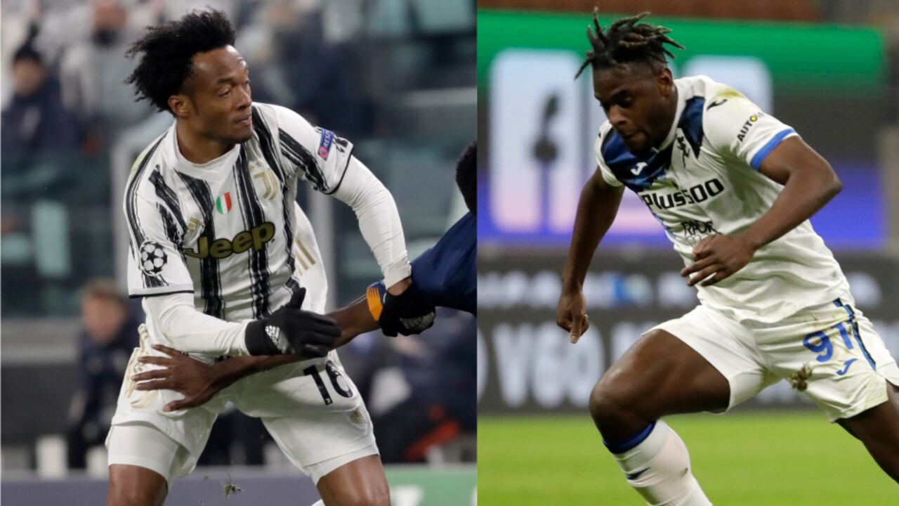 Juan Guillermo Cuadrado y Duván Zapata. Fotos: AP / Luca Bruno