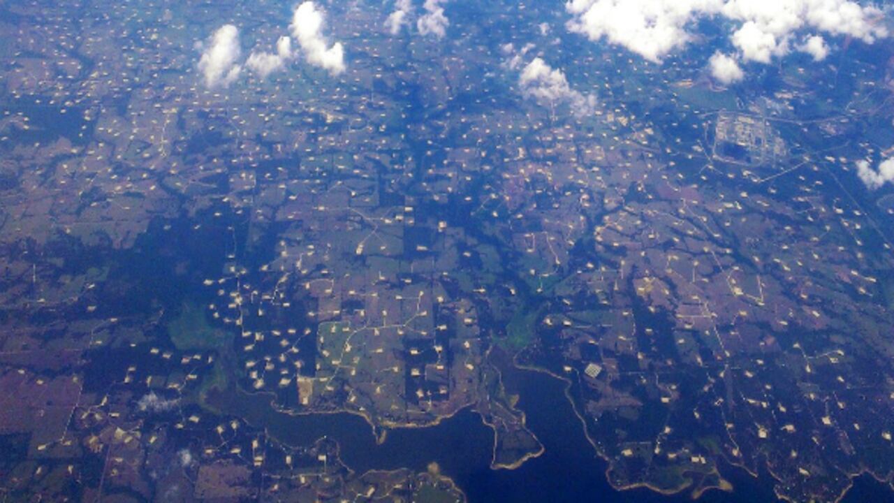 Imagen de los pozos de fracking en Texas.