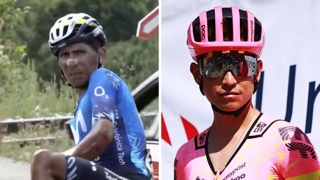 Nairo Quintana y Esteban Chaves en la Vuelta a Burgos 2024.