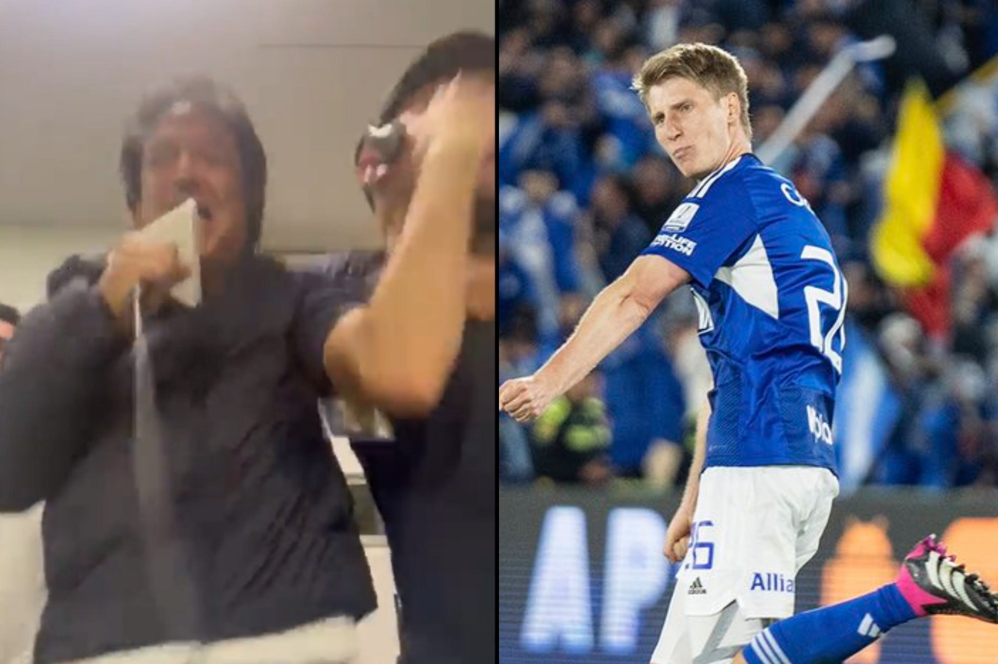 Antonio Casale celebra con locura el título de Millonarios frente a Nacional.