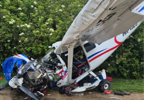 Accidente de avioneta. Tuvo que hacer un aterrizaje forzoso en una finca en límites entre los municipios de Cajicá y Chía