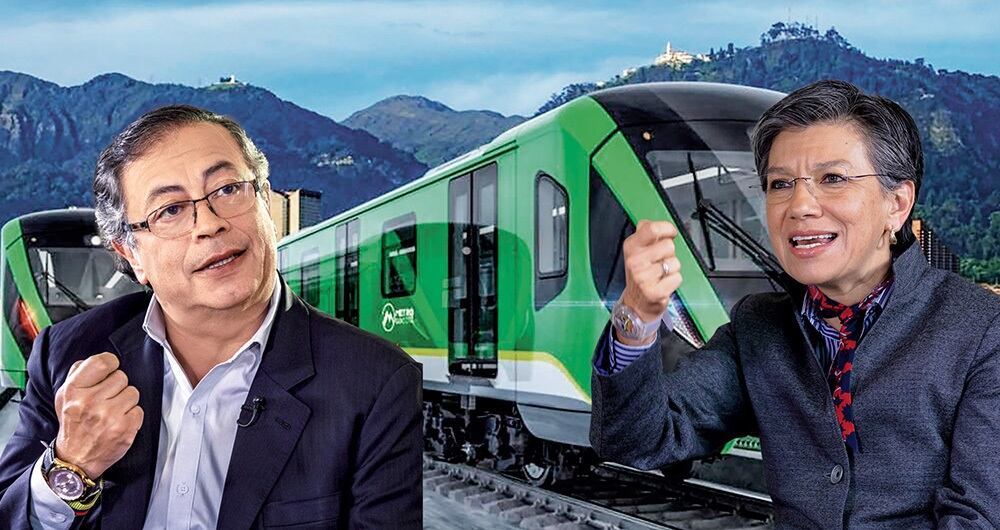 Claudia López y Gustavo- Metro