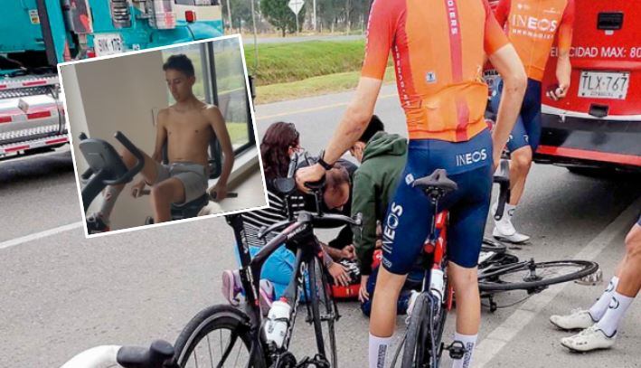 Egan Bernal da sus primeros pedalazos tras accidente