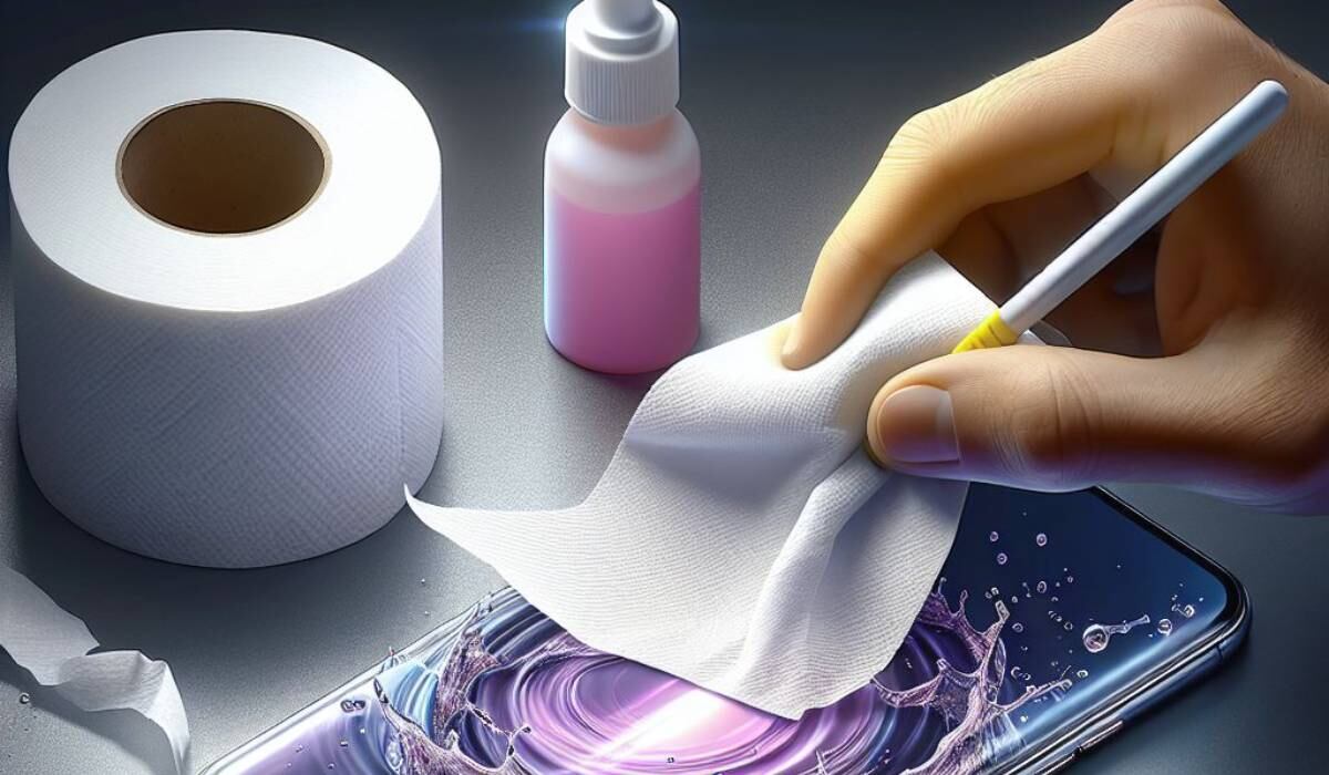 No se recomienda usar papel higiénico para limpiar la pantalla del teléfono.