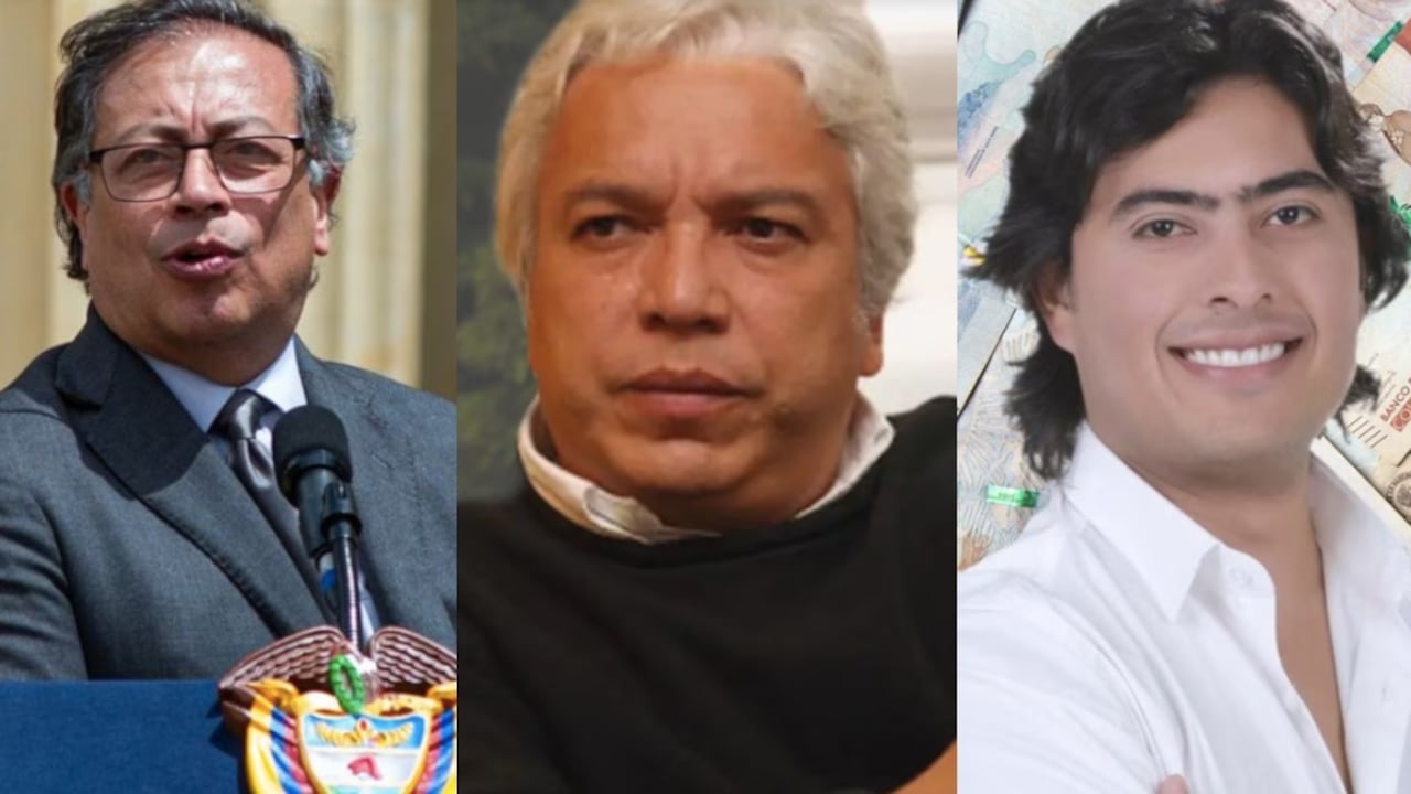 De izquierda a derecha: El presidente Gustavo Petro, Carlos Alonso Lucio y Nicolás Petro.