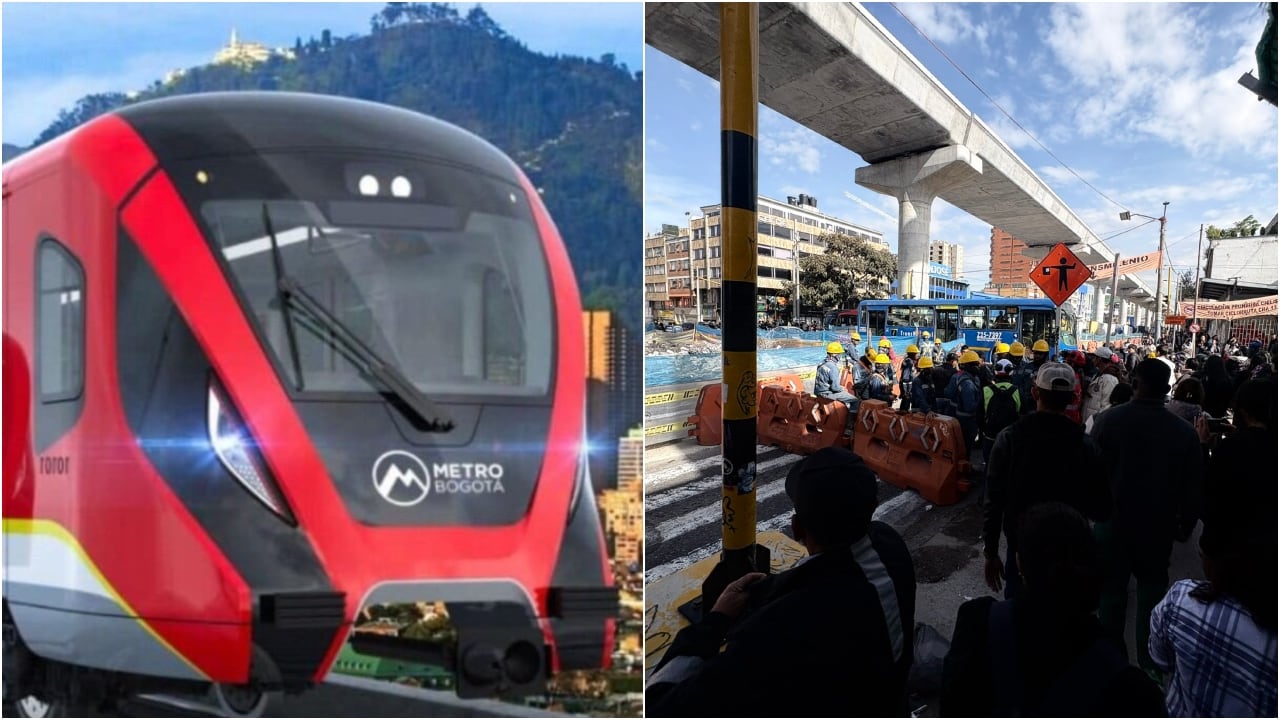 Los trabajadores de las obras del metro bloquearon TransMilenio este viernes.