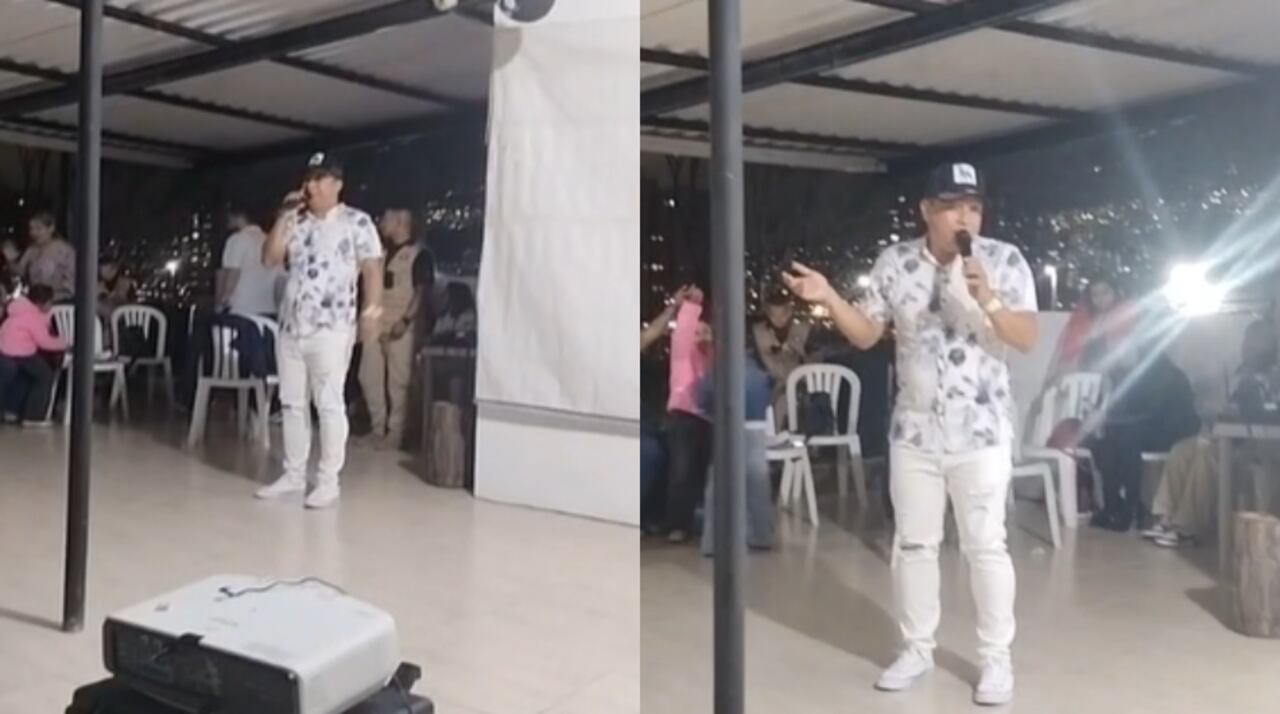 Darwin Posada, hijo de Luis Alberto Posada, en medio de concierto privado a militares en Antioquia.