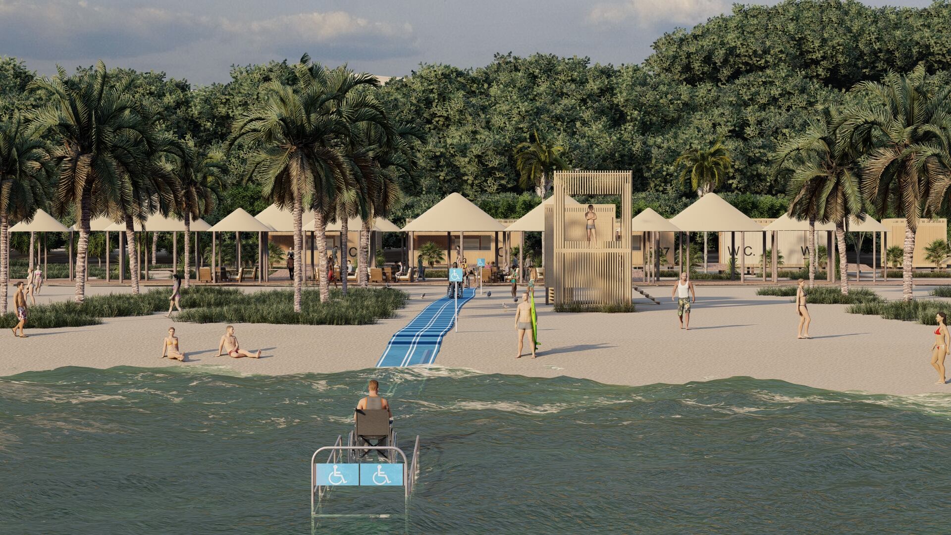 Las playas Country y Sabanilla II serán ciento por ciento playas inclusivas para personas con diversas discapacidades.