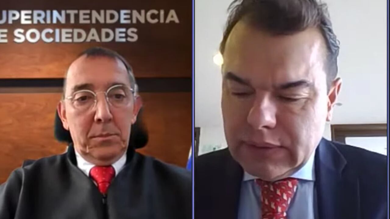 El juez de la SuperSociedades, Santiago Londoño y Alfonso Giraldo, uno de los proveedores que hizo parte de la lista de los interesados en el salvamento de la cadena.