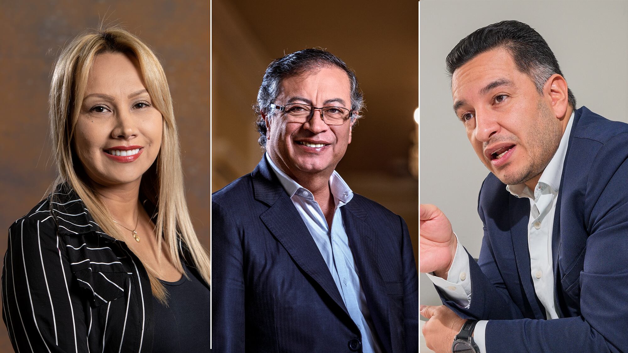Gustavo Petro, Sandra Ortiz y Andrés Idárraga