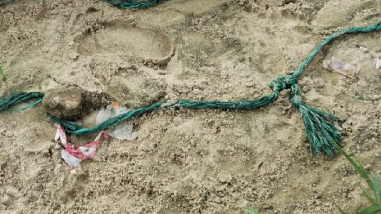 Esta fue una de las cuerdas con que ataron a la víctima hallada sin vida.