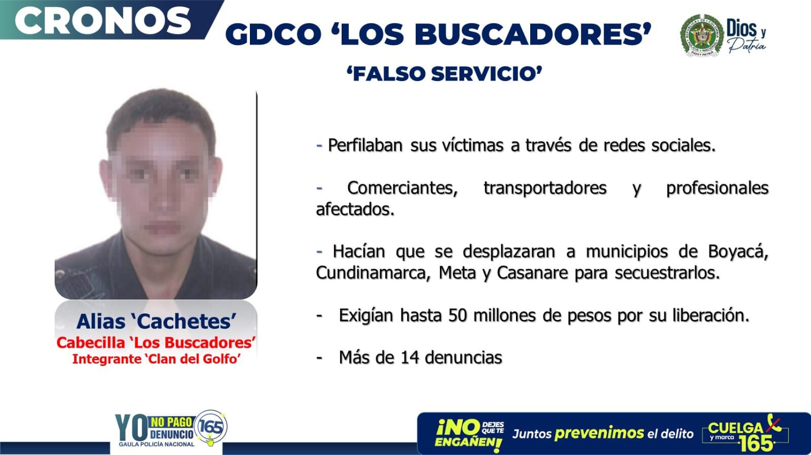 El grupo al parecer perfilaba a sus víctimas a través de redes sociales