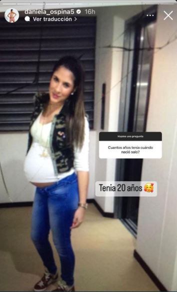 Daniela Ospina cuando estaba embarazada.