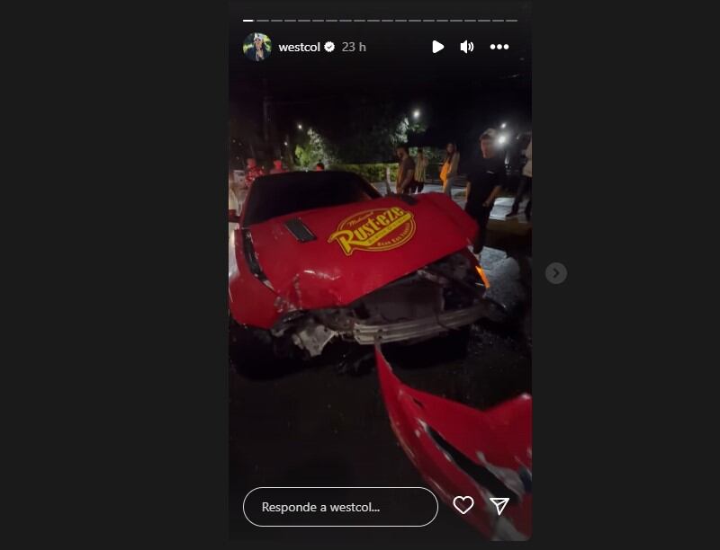 El paisa mostró lo que le había sucedido a su carro