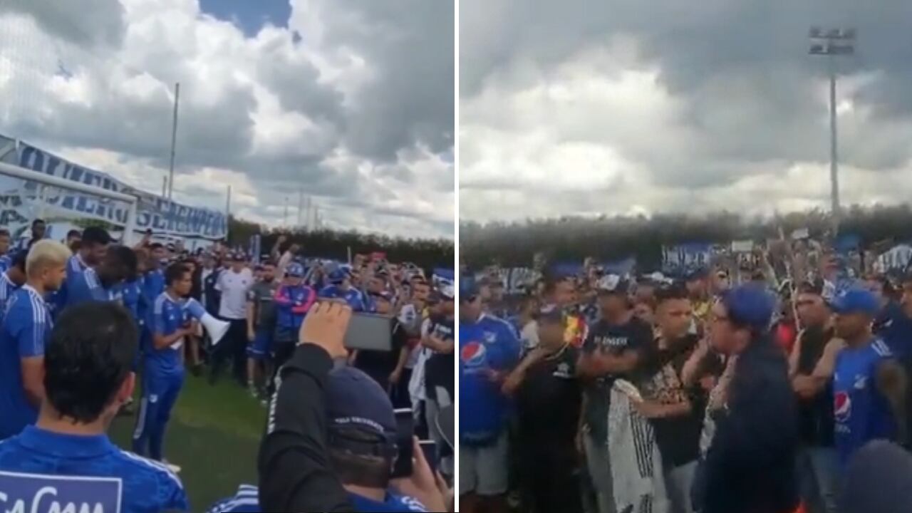 Una multitud de hinchas llegó hasta la sede de entrenamiento para mostrar su apoyo de cara al juego ante Medellín