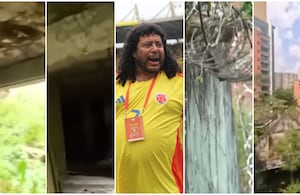 Así luce en Medellín, en 2026, la mansión que René Higuita (en el centro de la imagen) adquirió en la década de los 90 y que la justicia le retiró tras argumentar procedencia de dineros del narcotráfico