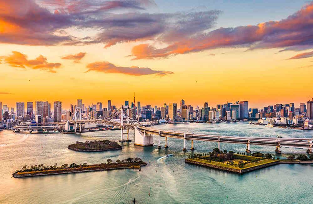 Atardecer en el bahía de Tokio. Foto: iStock
