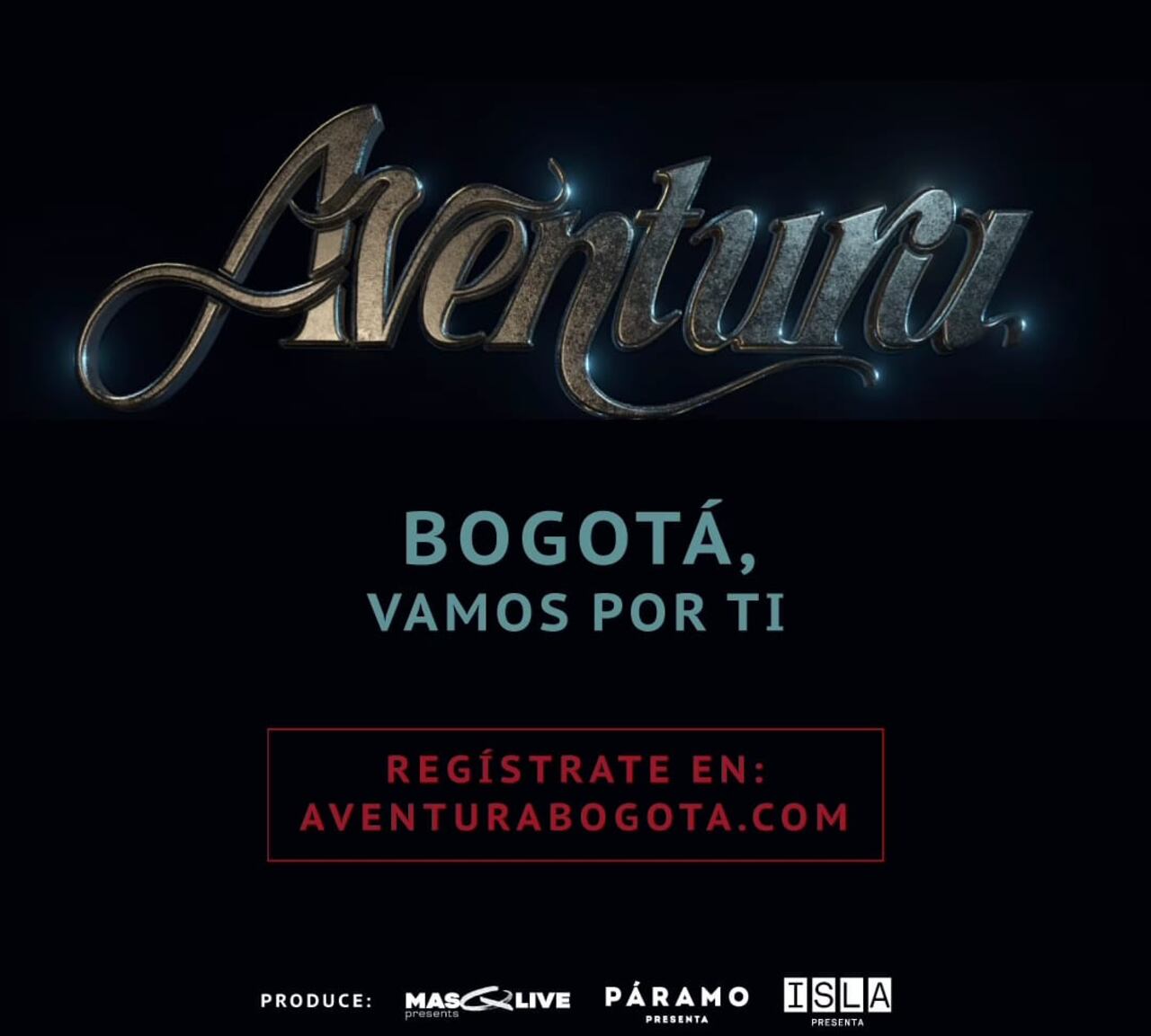 La banda Aventura daría un concierto en Bogotá como parte de su gira Cerrando Ciclos. Foto tomada de redes